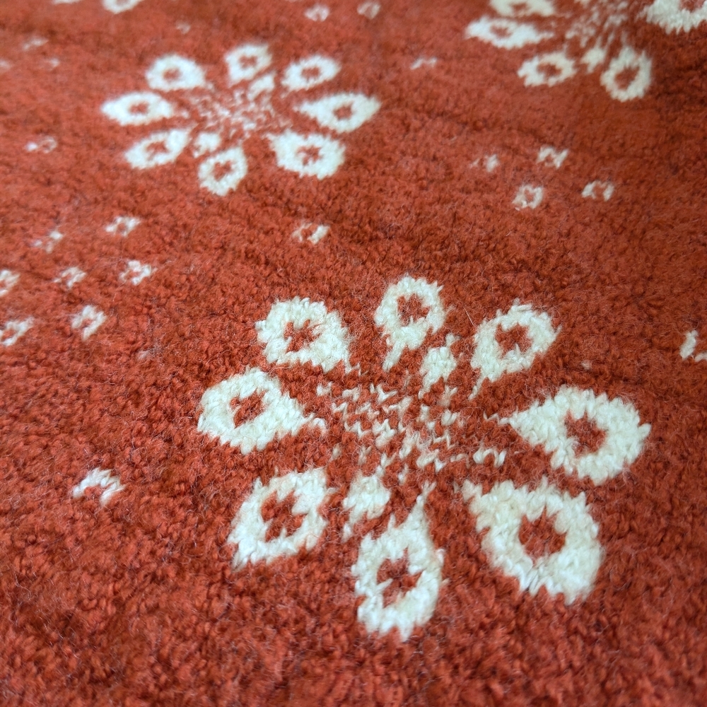 🧡🤍 Madewell Althen Snowflake Patterned Cotton Wool Blend Sweater, XXS, NWT - Picture 7 of 11